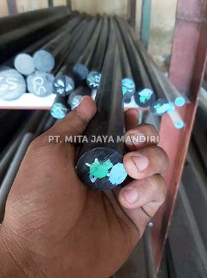 Supplier Nylon Polyethylene Batangan Hitam ( HDPE Rod ) Dia. 35mm x 50cm