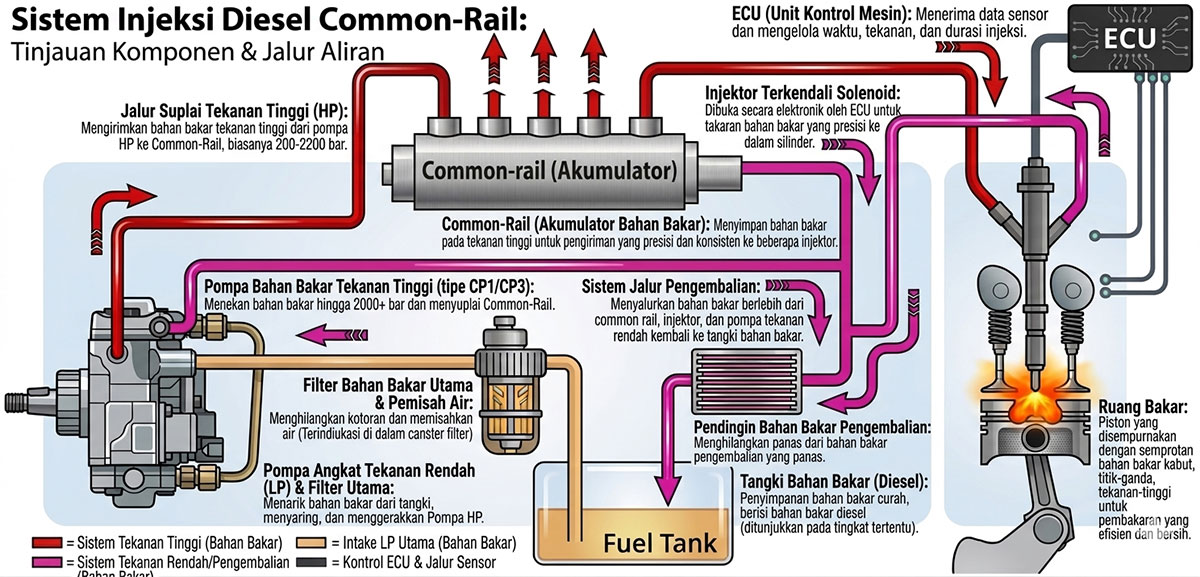 Sistem injeksi common rail pada mesin diesel modern